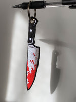 Load image into Gallery viewer, Bloody Knife Tag Keychain
