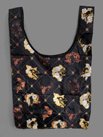 Load image into Gallery viewer, Black Edition What Lies Here Skulls &amp; Flowers Reusable Bag
