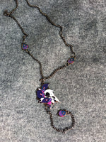 Load image into Gallery viewer, Purple Calla Lilies Raven Necklace
