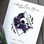 Load image into Gallery viewer, Calla Lilies Raven Enamel Pin
