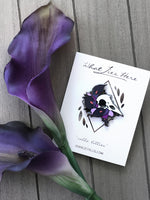 Load image into Gallery viewer, Calla Lilies Raven Enamel Pin
