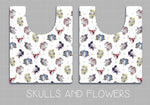 Load image into Gallery viewer, What Lies Here Skulls &amp; Flowers Reusable Bag
