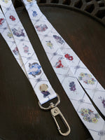 Load image into Gallery viewer, What Lies Here Skull &amp; Flowers Lanyard
