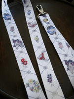Load image into Gallery viewer, What Lies Here Skull &amp; Flowers Lanyard

