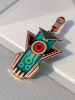 Load image into Gallery viewer, Stain Glass Transistor Enamel Pin
