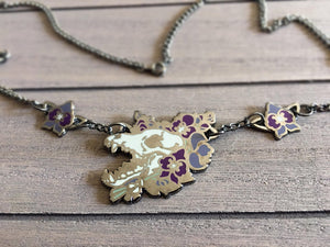 Purple Wolfsbane Wolf Necklace