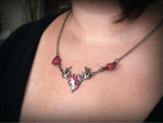 Load image into Gallery viewer, Red Poppies Deer Necklace
