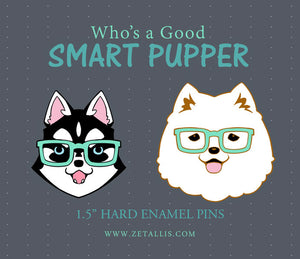 Husky Smart Pupper Enamel Pin