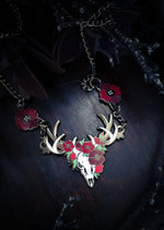Load image into Gallery viewer, Red Poppies Deer Necklace
