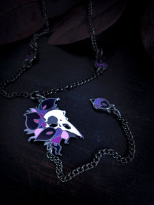 Purple Calla Lilies Raven Necklace