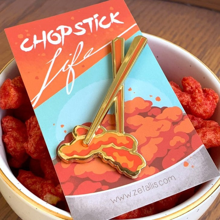 Chopstick Life Enamel Pin