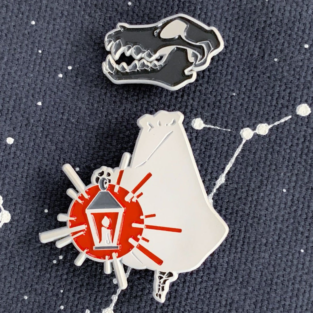 A Haunted Lupine Guide Enamel Pin