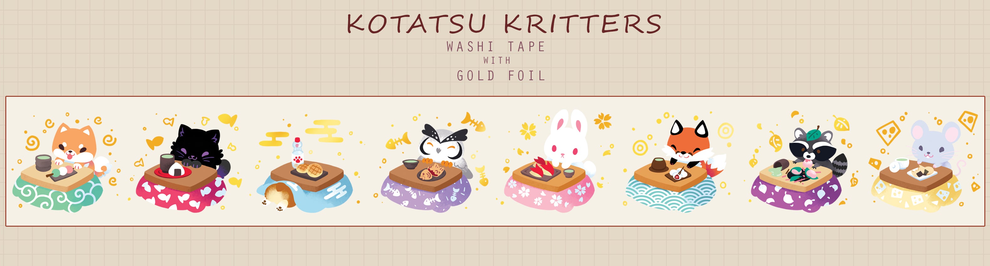 Kotatsu Kritters Washi Tape